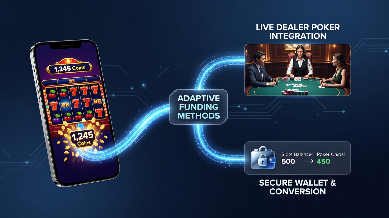 Illustration von Support-Protokollen und Zahlungsflexibilität im mobilen Casino-Übergang