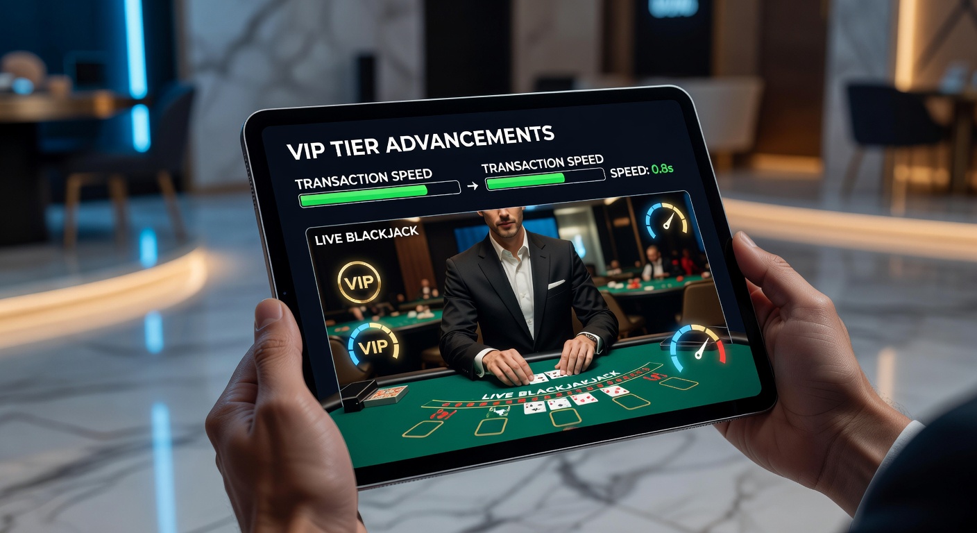 Grafische Darstellung von VIP-Stufenfortschritt mit Transaktionsmetriken in mobilen Blackjack-Apps